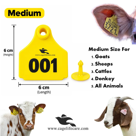 6 cm Medium Livestock Ear Tags Made from Pure TPU