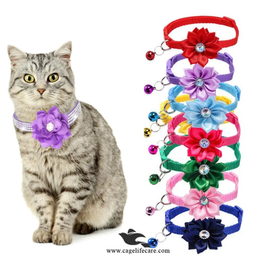 Diamond Flower Cat Collar