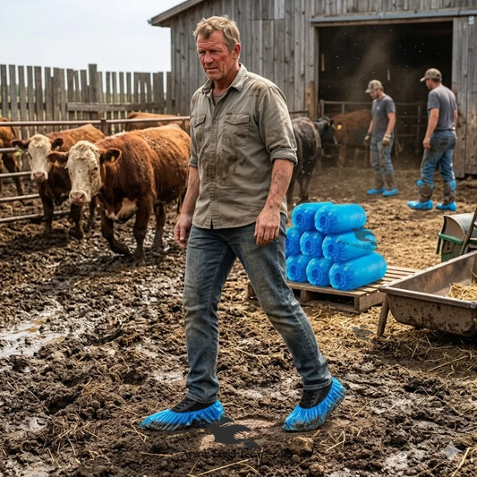 Poultry farm disposable shoe covers