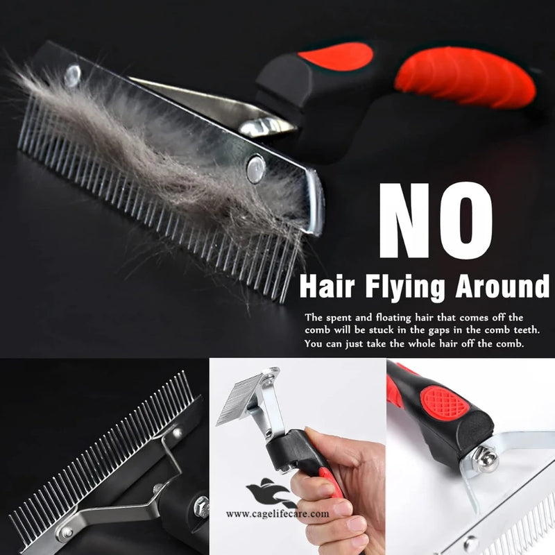 Dog Grooming Undercoat Rake Brush – Heavy Duty X-Large for Medium & Large Breeds