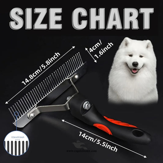 Anti-Slip Rubber Handle Grooming Brush for Dogs