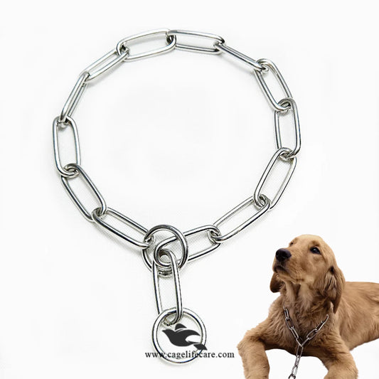 Dog Long Link Choke Chain – Stainless Steel, Durable & Comfortable