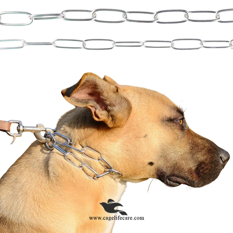 Dog Long Link Choke Chain – Stainless Steel, Durable & Comfortable