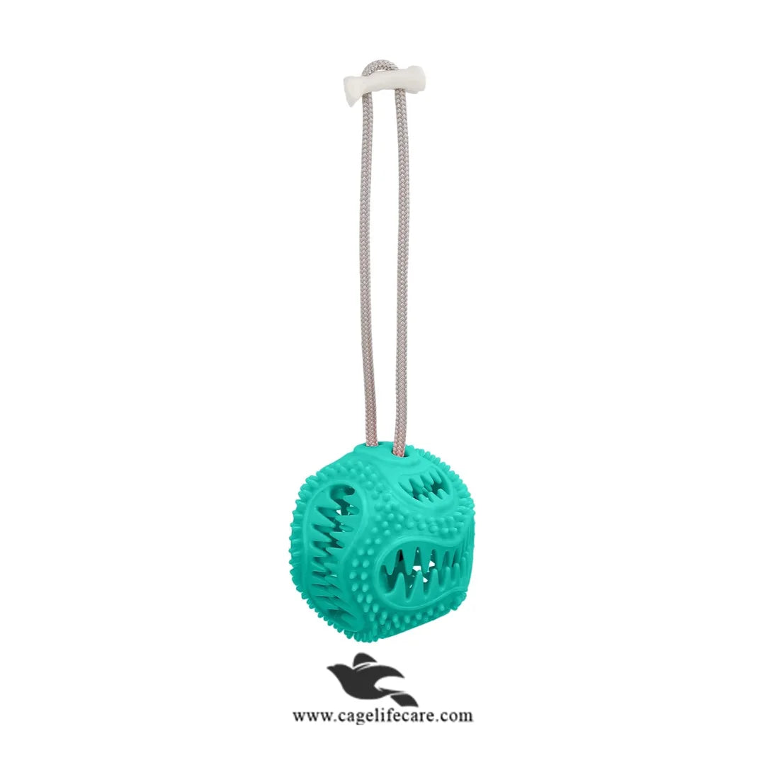 Puppy chewing and treat play ball