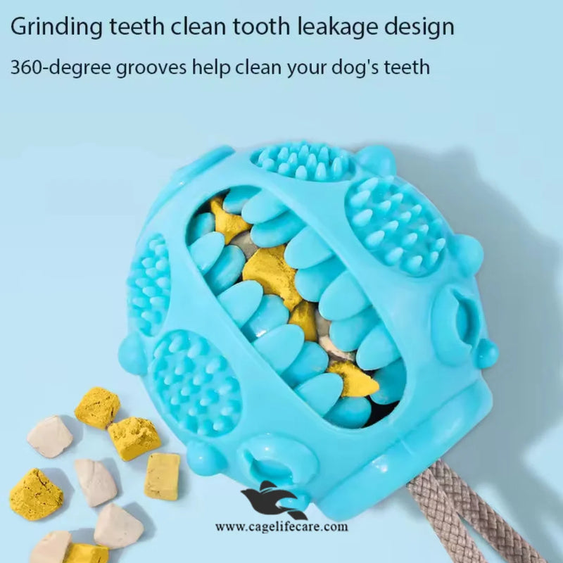 Dog Puppy Chew Toy – Rope Ball Pull & Tug Toy with Treat Dispenser and Teether (LQ005)