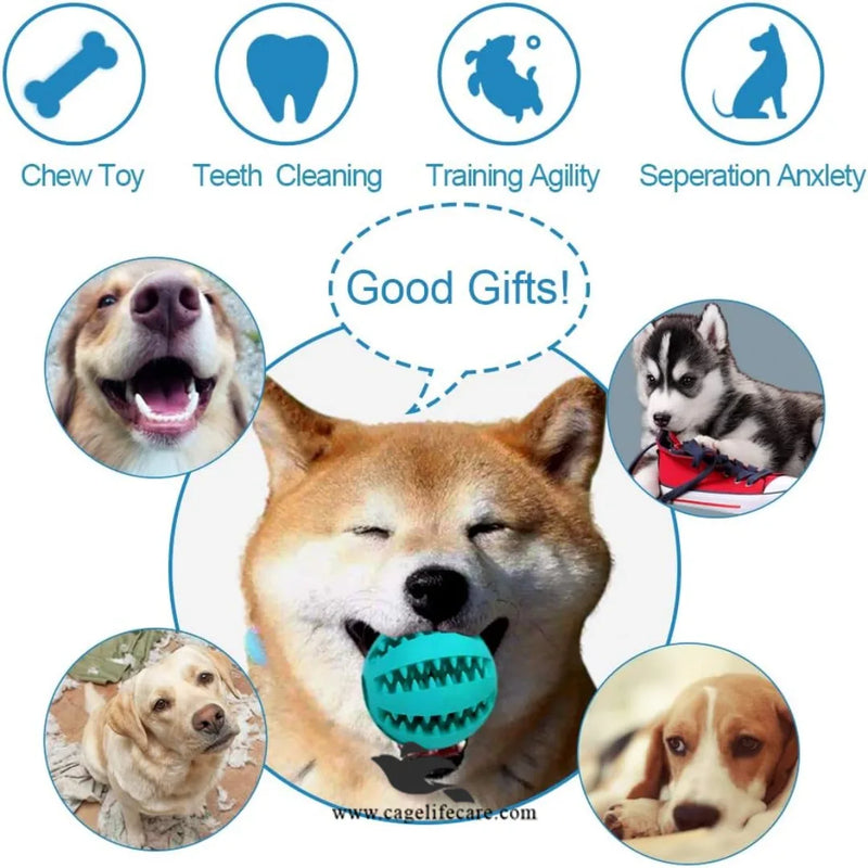 Dog Treat Rubber Ball – Interactive Chew & Treat Toy