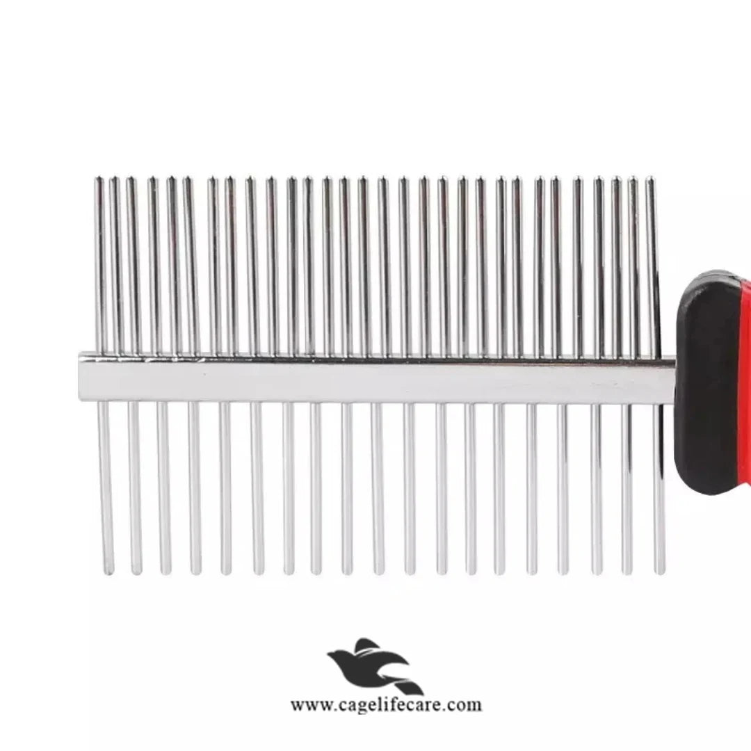 Pet grooming comb with fine and coarse teeth