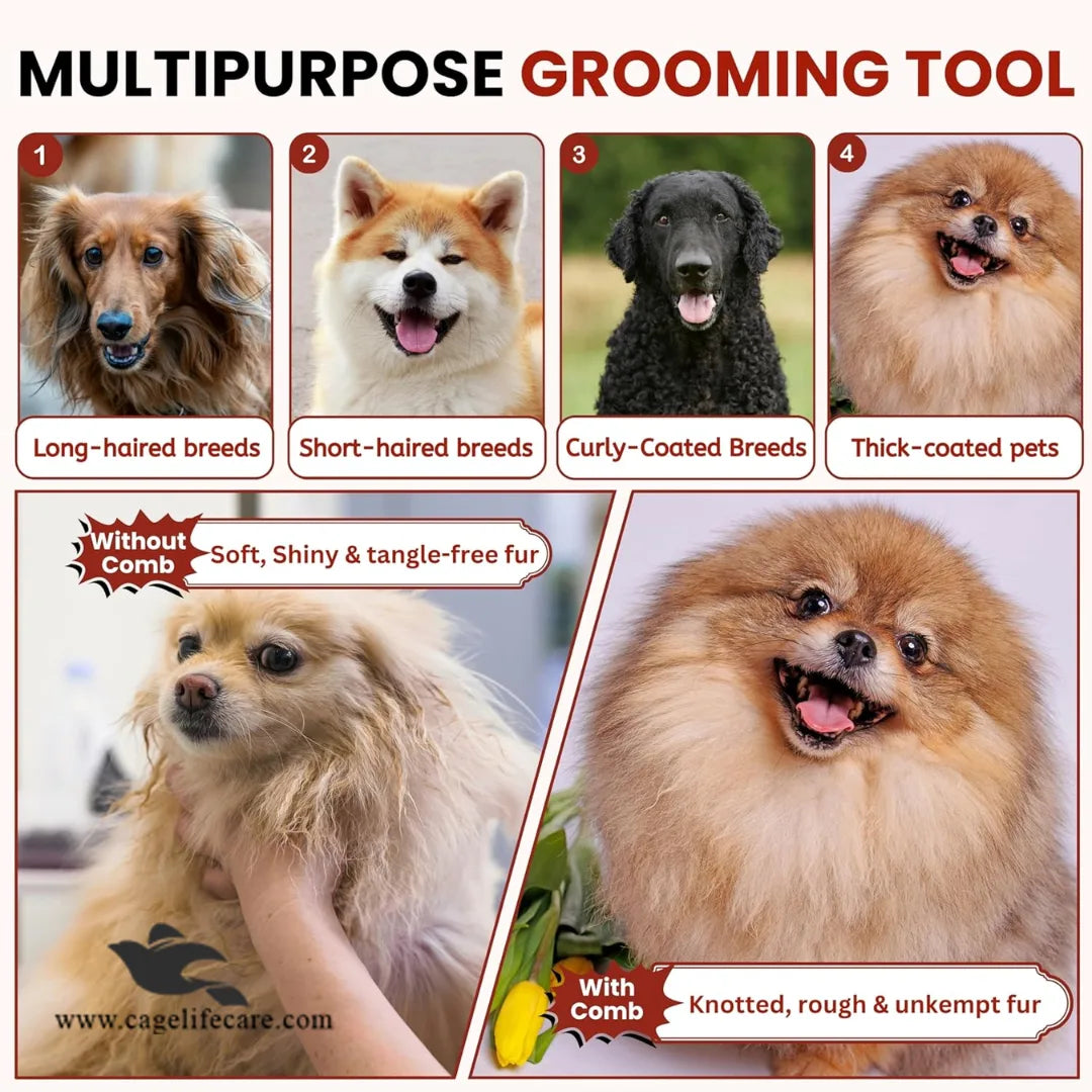 Double-sided pet comb suitable for all coat types