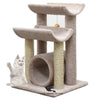 Double Curve Round Cat Scratcher with 2 Curved Sits & Round Hole – 80cm Height