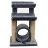 Double Curve Round Cat Scratcher with 2 Curved Sits & Round Hole – 80cm Height