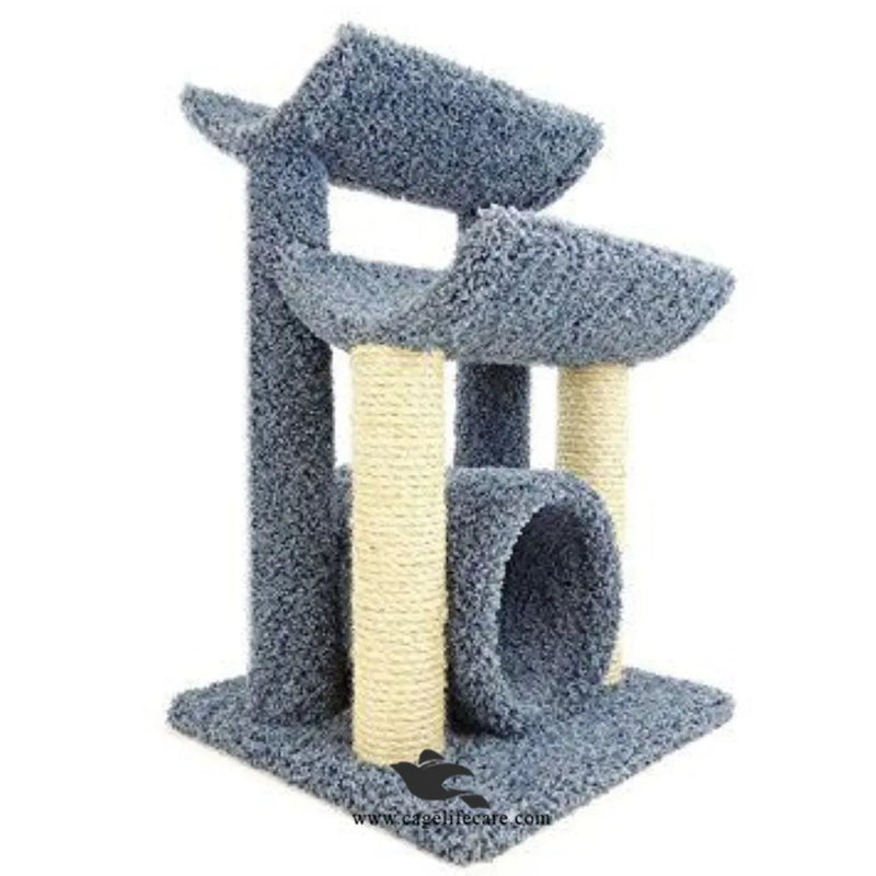 Double Curve Round Cat Scratcher with 2 Curved Sits & Round Hole – 80cm Height