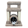 Double Curve Round Cat Scratcher with 2 Curved Sits & Round Hole – 80cm Height