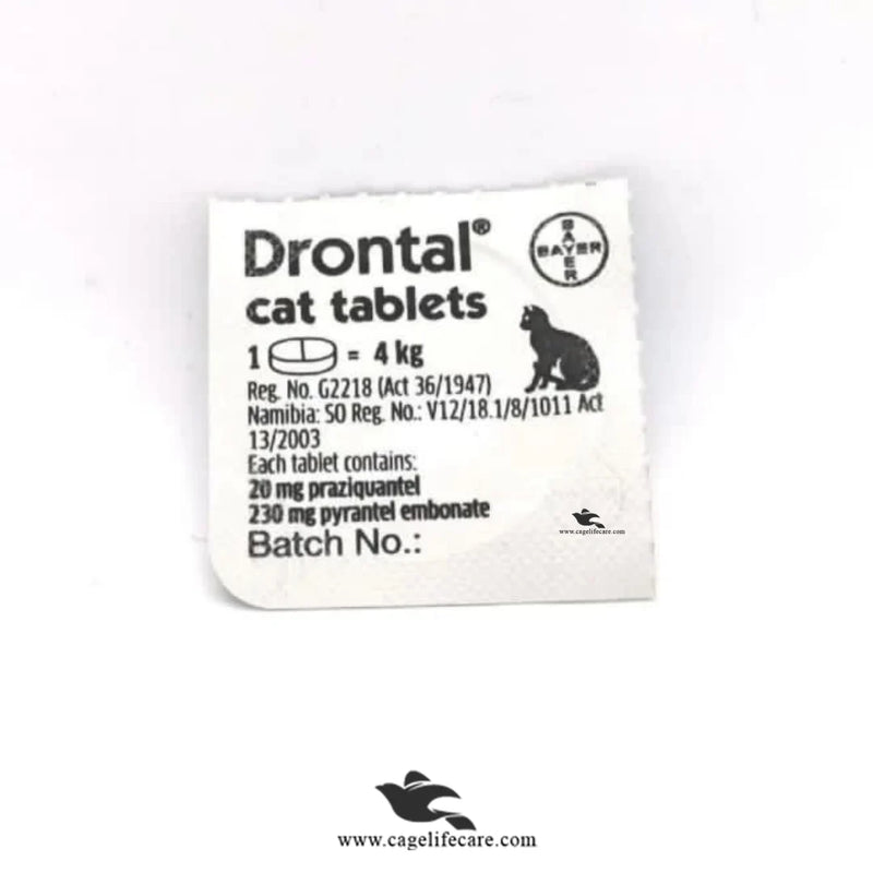 Drontal Tablet for Cats (Imported, 1 Tablet) – Broad Spectrum Wormer for Cats & Kittens