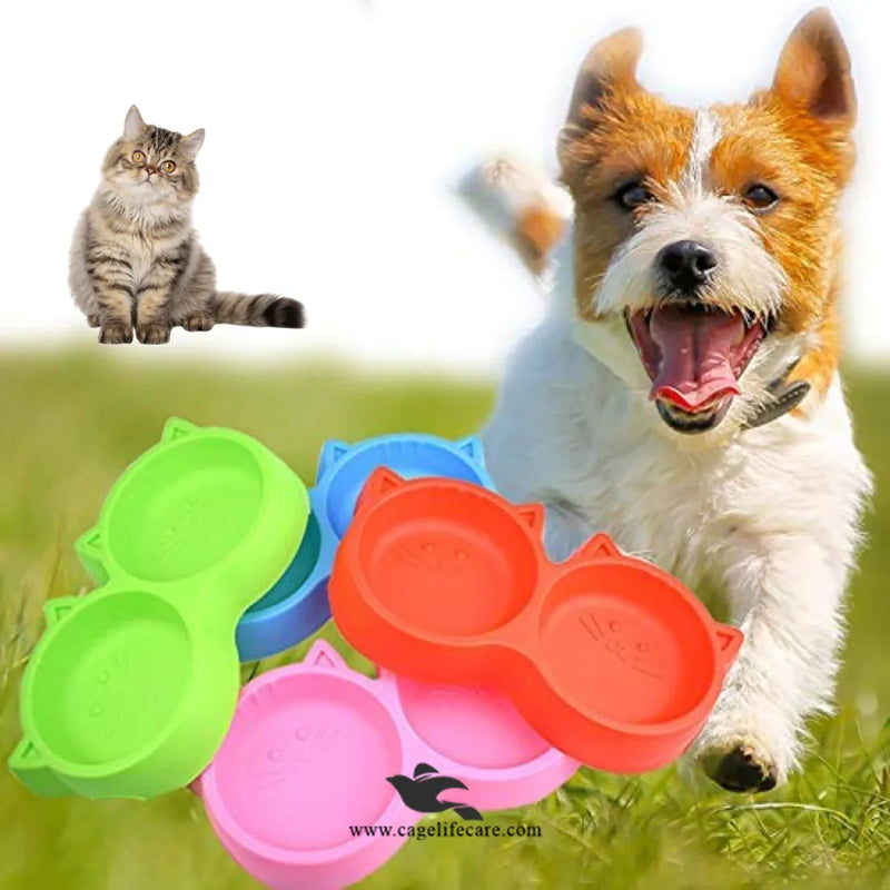 Double Face Cat Feeding & Water bowl/Pot for Pets
