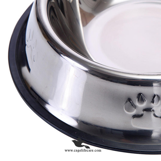 Large Stainless Steel Pet Bowl with Rubber Base
