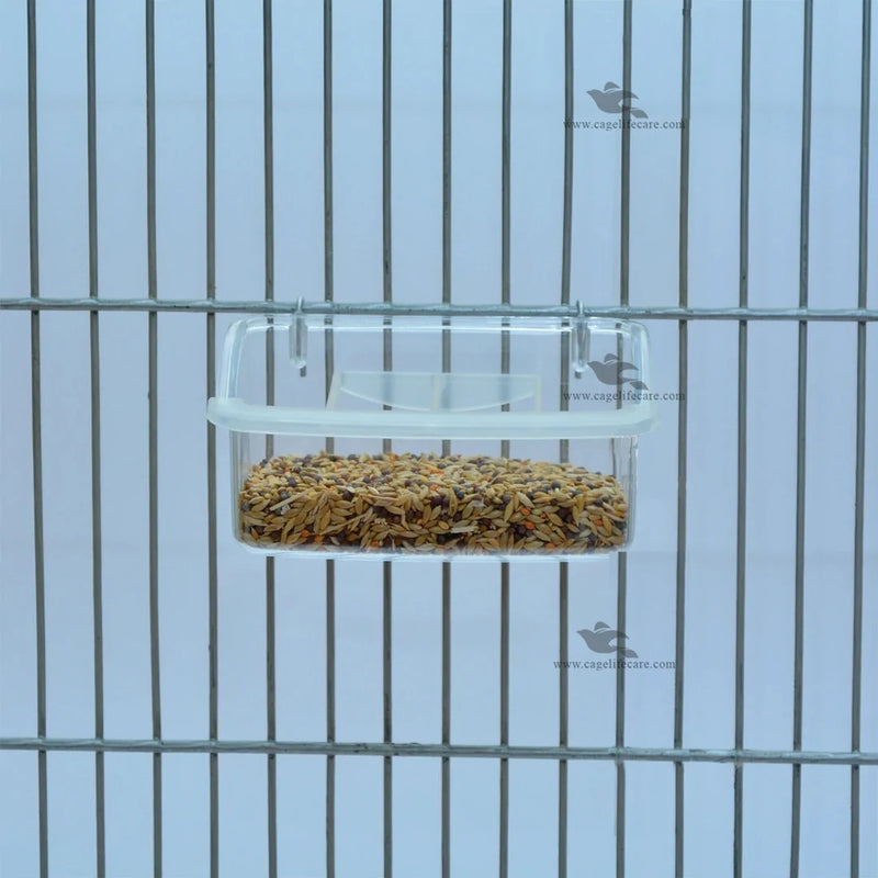 Feeding Pot with Grid – Premium Transparent Feeder for Small Birds