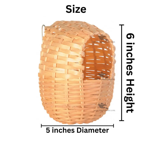 Finch Bamboo Nest – Natural Nesting Solution for Healthy Breeding Hanging Lock On Back and Size Diemension
