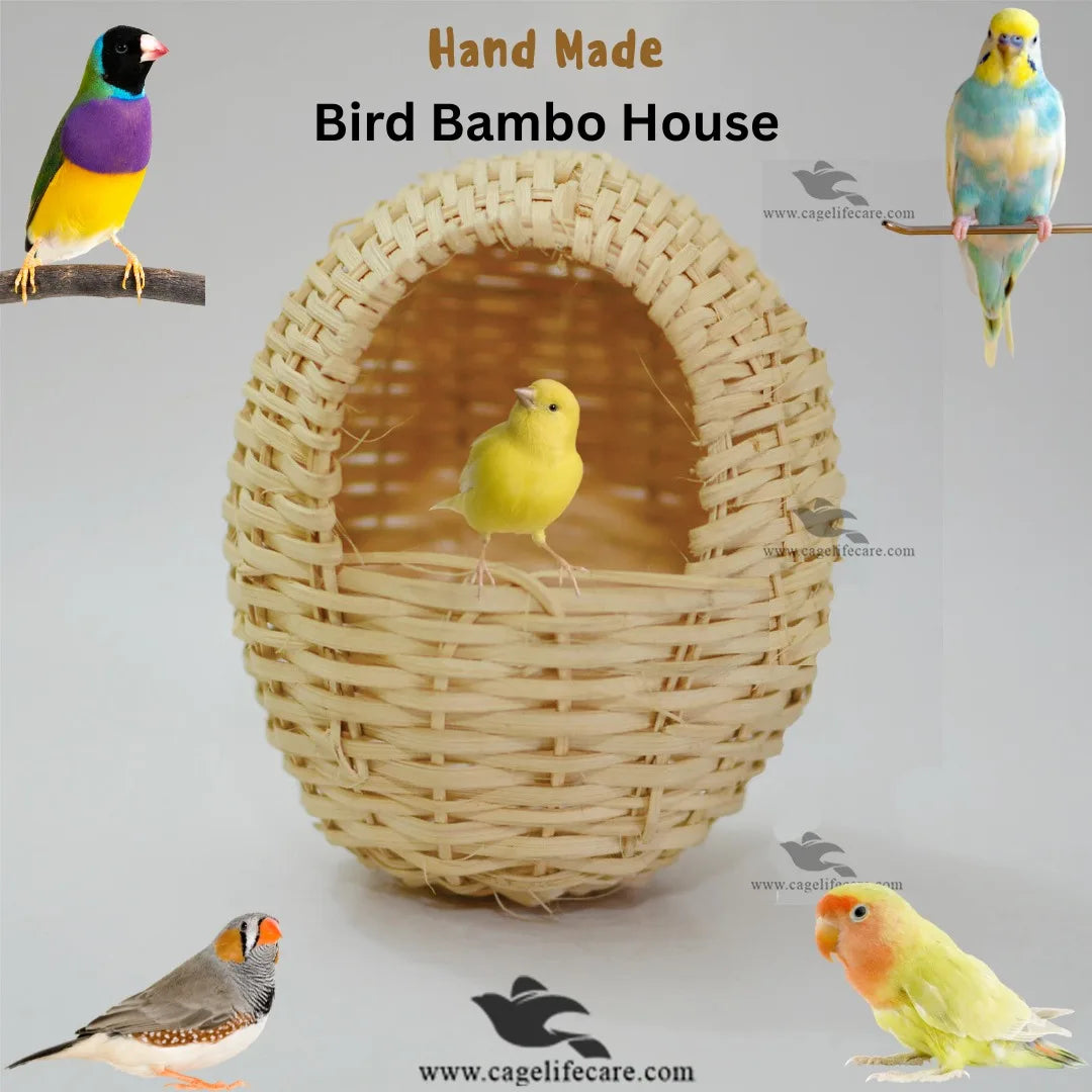 Hatching Weaving Bamboo Weaving Canary Breeding Cages 10pcs Bamboo Canary Bird Nests ...