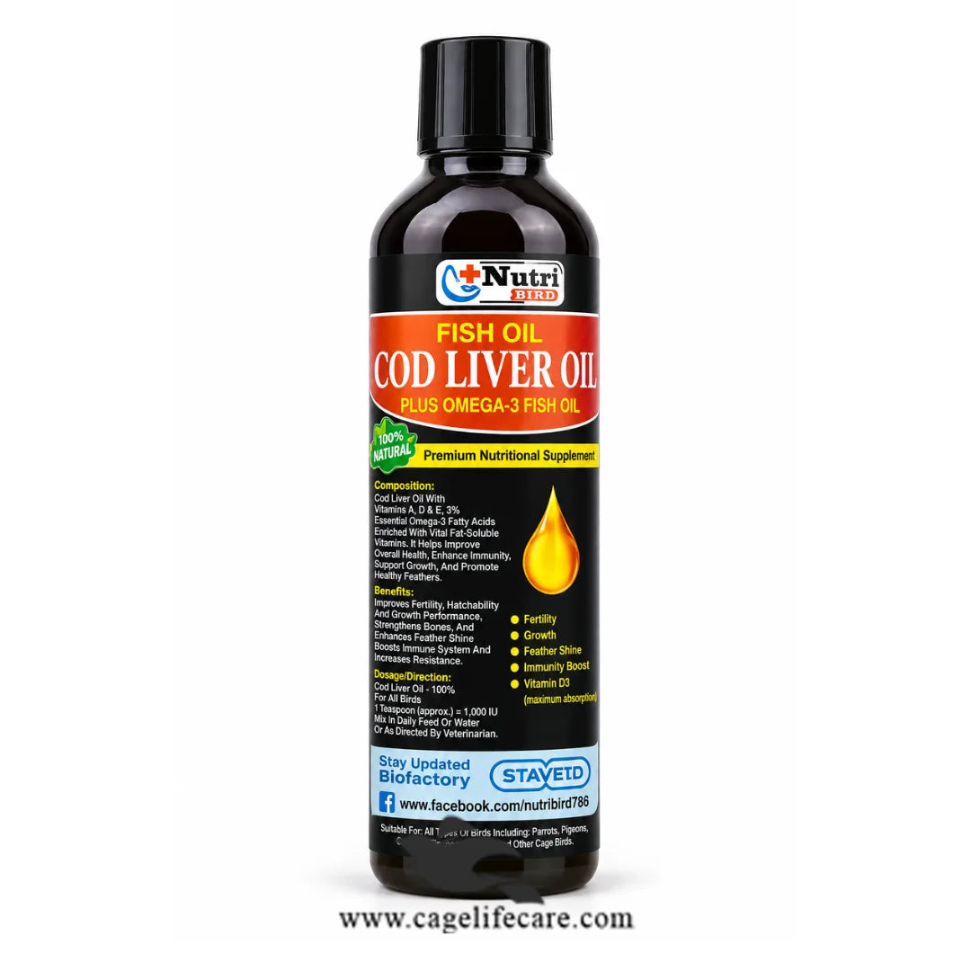 Fish Oil Cod Liver Oil with Omega-3 for Birds
