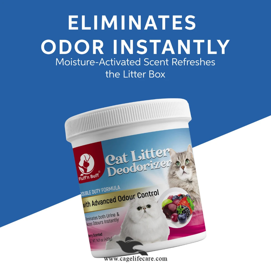 Fluff n Buff Cat Litter Deodorizer – Berry Scent 500g