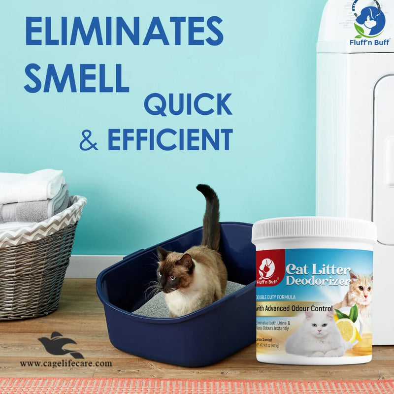 Fluff n Buff Cat Litter Deodorizer – Lemon Scent 500g