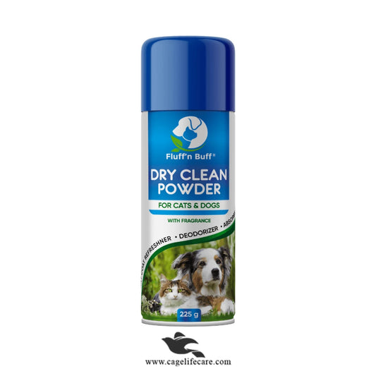 Fluff n Buff Dry Clean Powder for Cats & Dogs – Waterless Grooming 225g