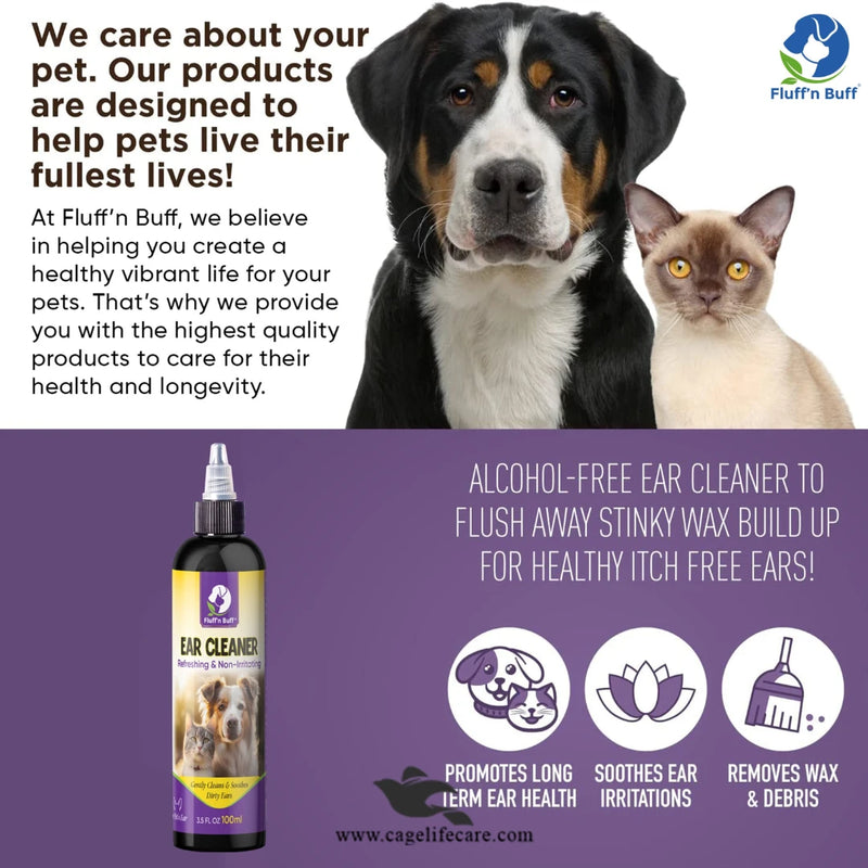 Fluff n Buff Ear Cleaner for Cats & Dogs – 100 ml