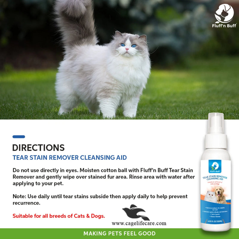 Fluff n Buff Tear Stain Remover For Cats & Dogs – 120 ml