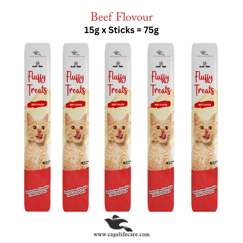 Fluffy Creamy Lickable Cat Treat – Beef (Grain-Free 75g)