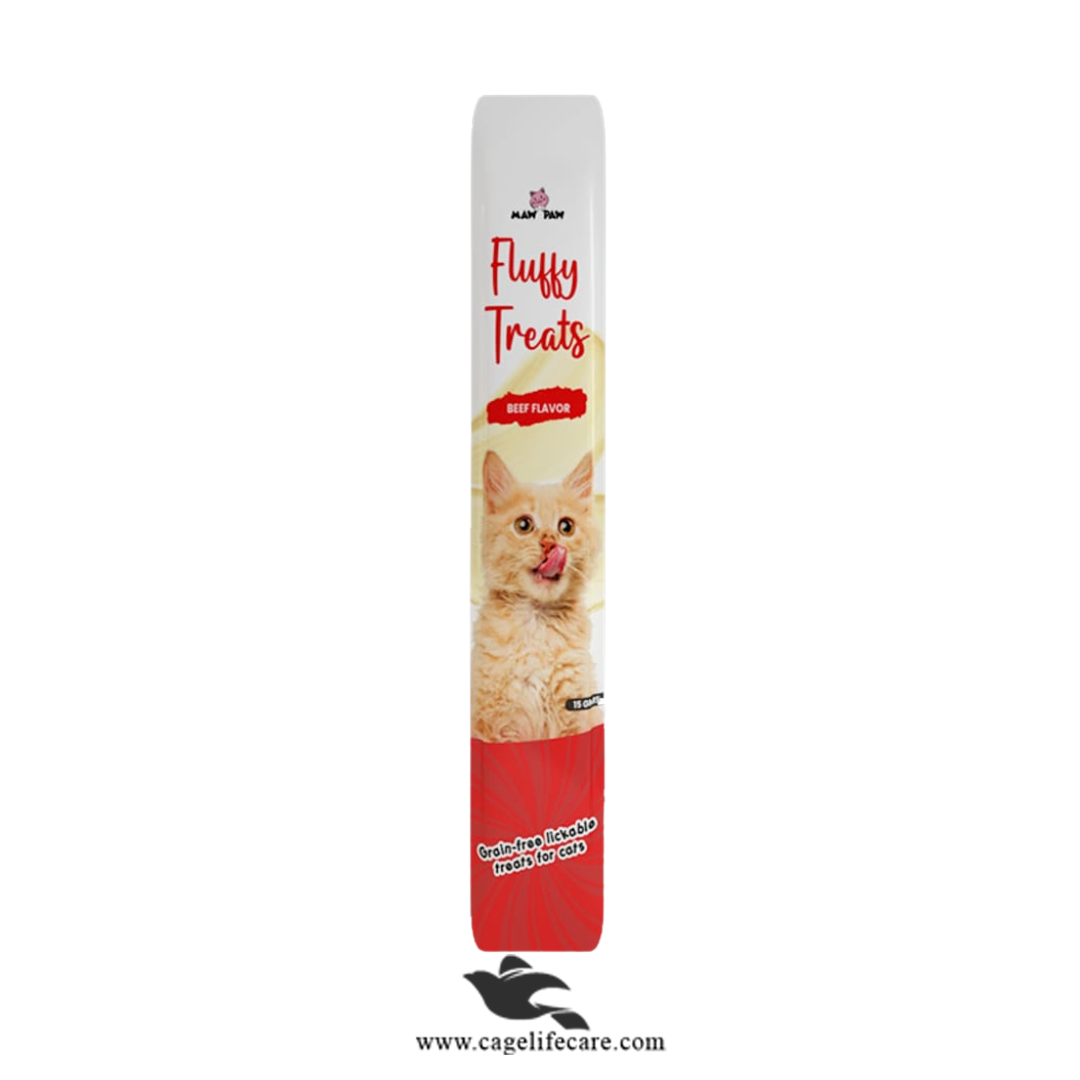 Fluffy Creamy Lickable Cat Treat – Beef (Grain-Free 75g)