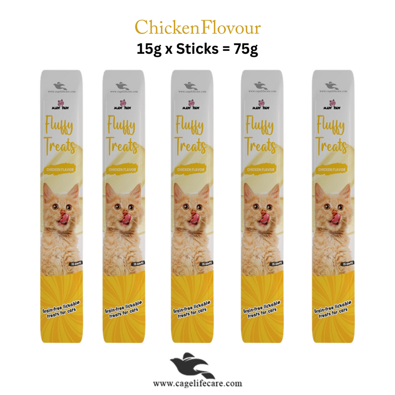 Fluffy Creamy Lickable Cat Treat – Chicken (Grain-Free 75g)