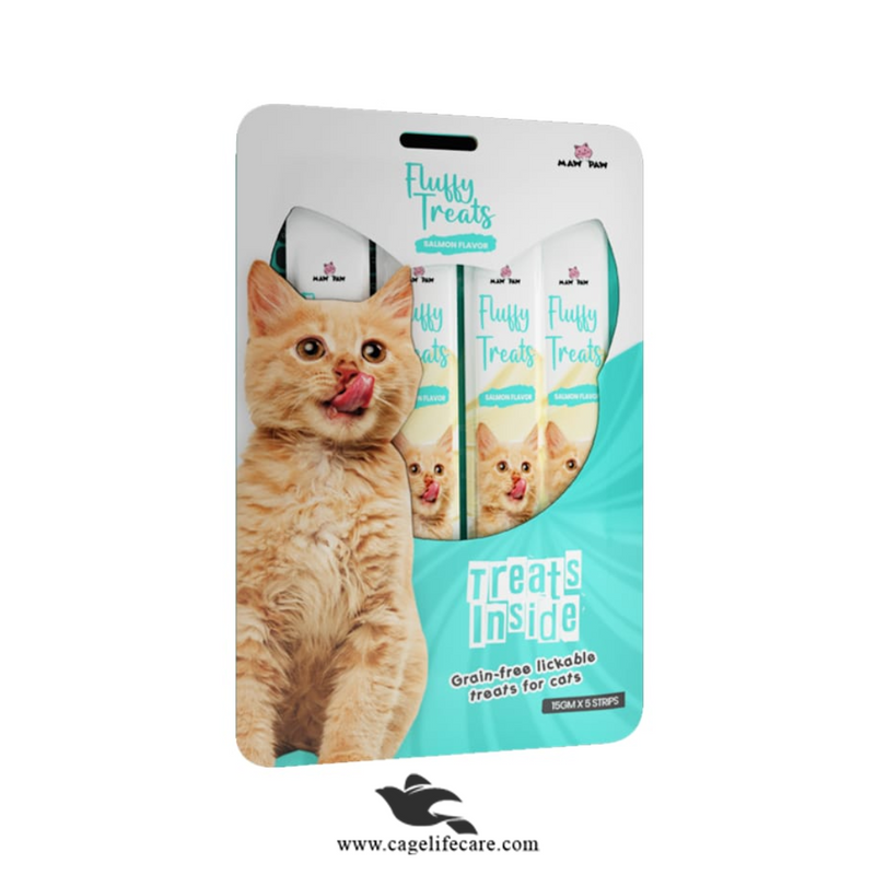 Fluffy Creamy Lickable Cat Treat – Salmon (Grain-Free 75g)