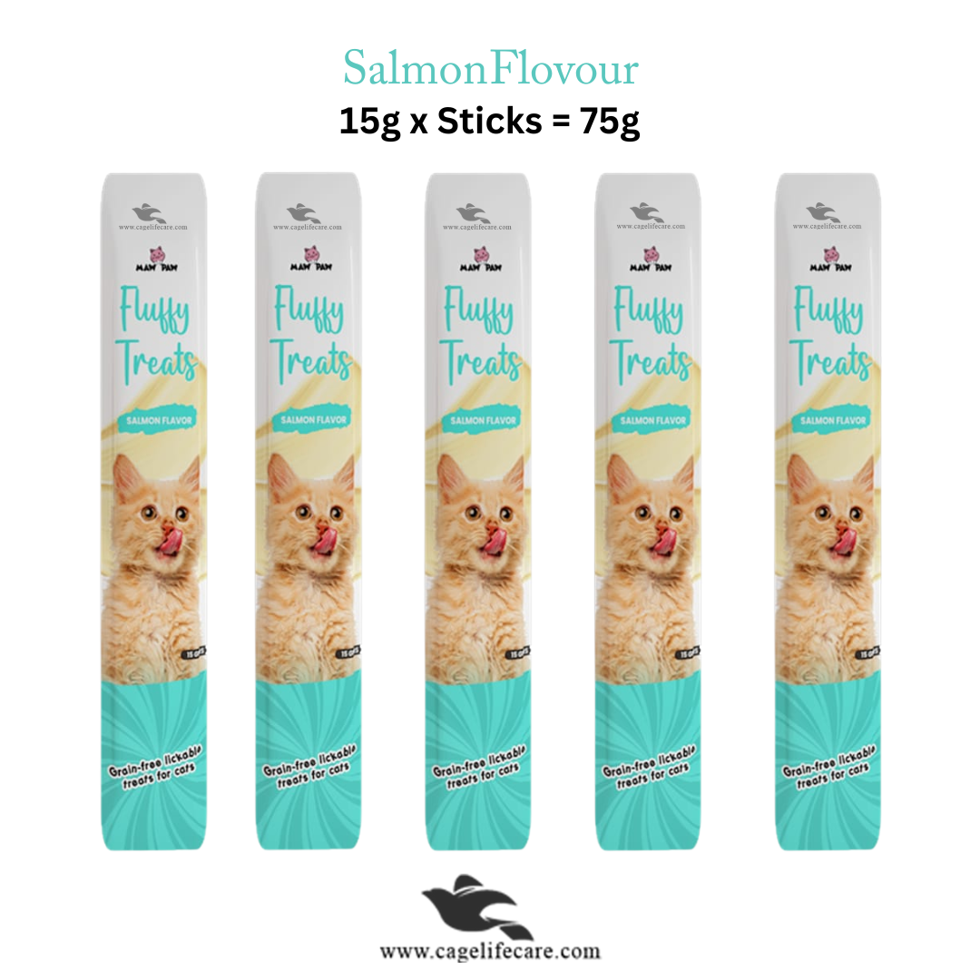 Fluffy Creamy Lickable Cat Treat – Salmon (Grain-Free 75g)