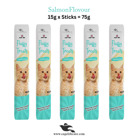 Fluffy Creamy Lickable Cat Treat – Salmon (Grain-Free 75g)