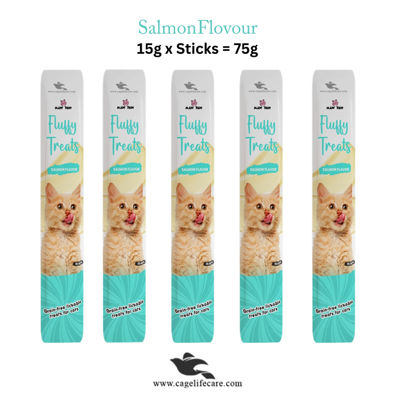 Fluffy Creamy Lickable Cat Treat – Salmon (Grain-Free 75g)
