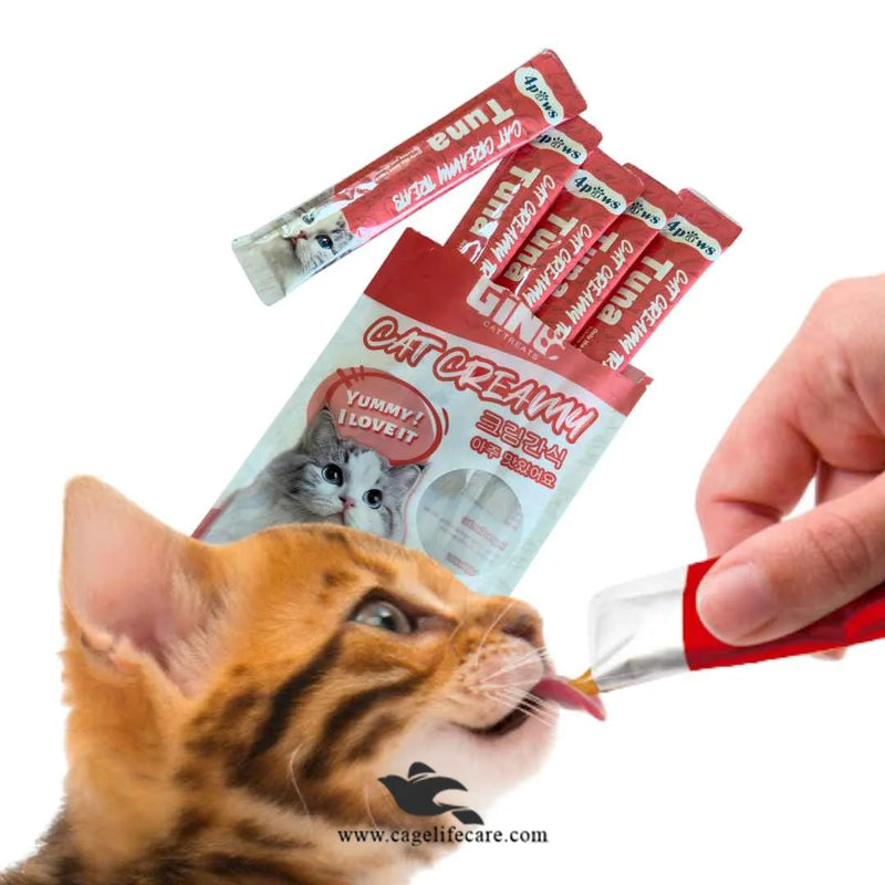 Gino Creamy Lickable Treats for Cats – Chicken, Tuna & Salmon (15g Stick)