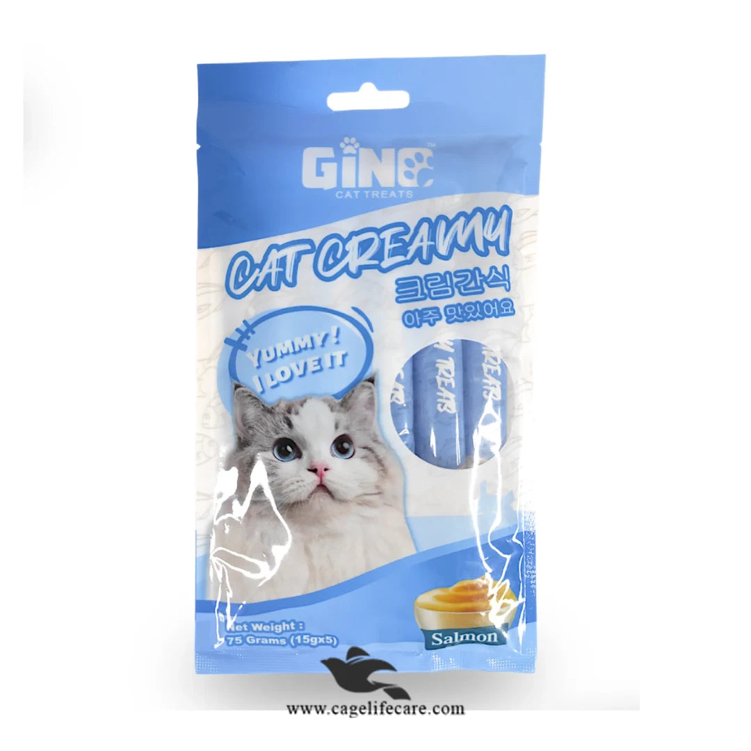 Gino Creamy Lickable Treats for Cats Salmon (75g)