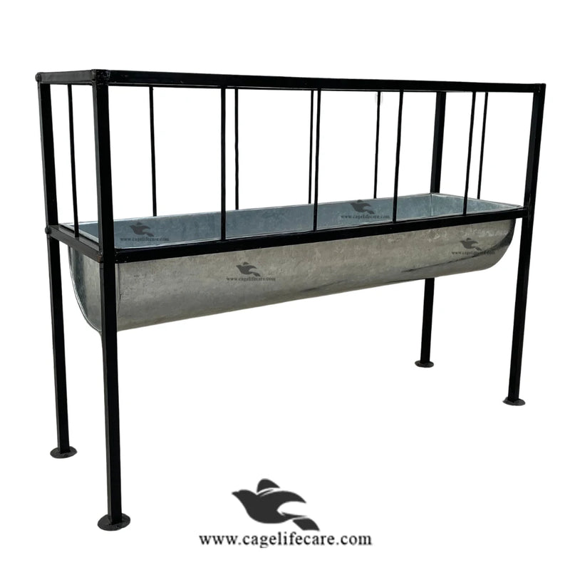 Goat & Sheep Grill Steel Feeding Bucket with Foldable Stand (12 inch)