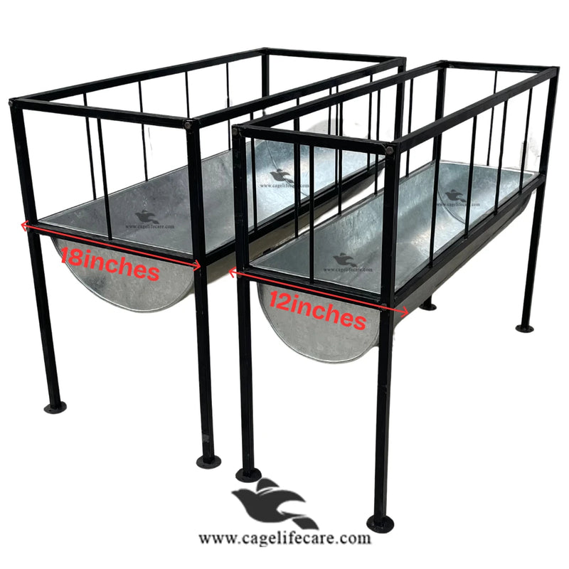 Goat & Sheep Grill Steel Feeding Bucket with Foldable Stand (12 inch)