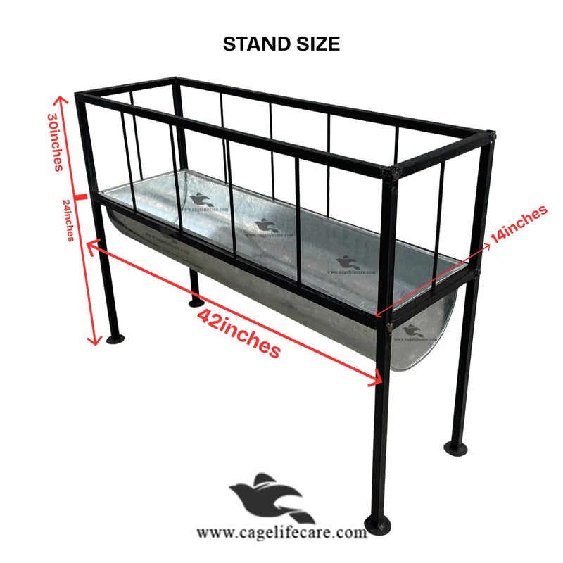 Goat & Sheep Grill Steel Feeding Bucket with Foldable Stand (12 inch)