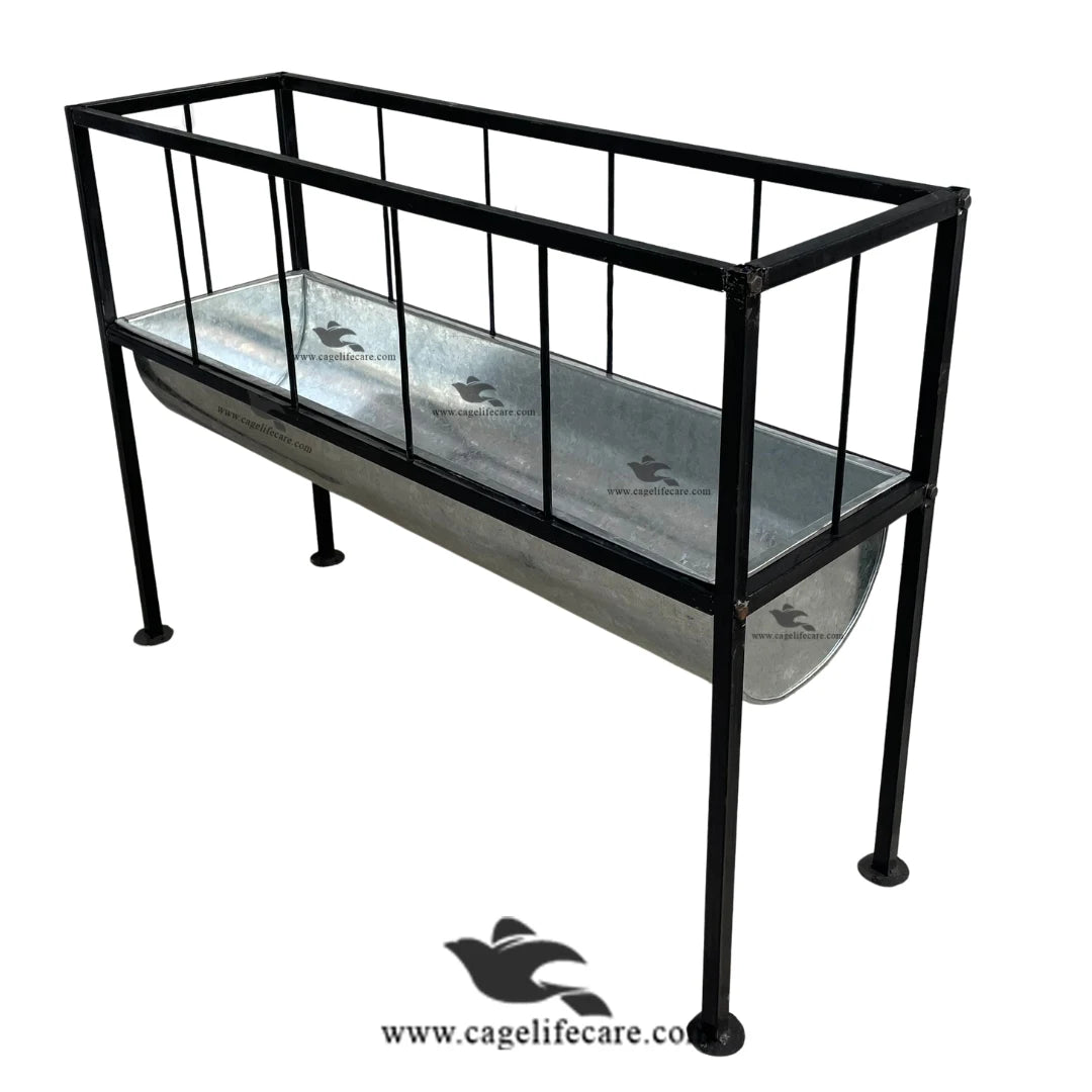 Goat & Sheep Grill Steel Feeding Bucket with Foldable Stand (12 inch)