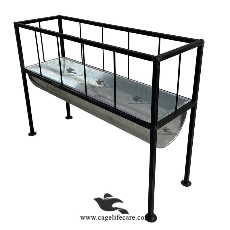 Goat & Sheep Grill Steel Feeding Bucket with Foldable Stand (12 inch)