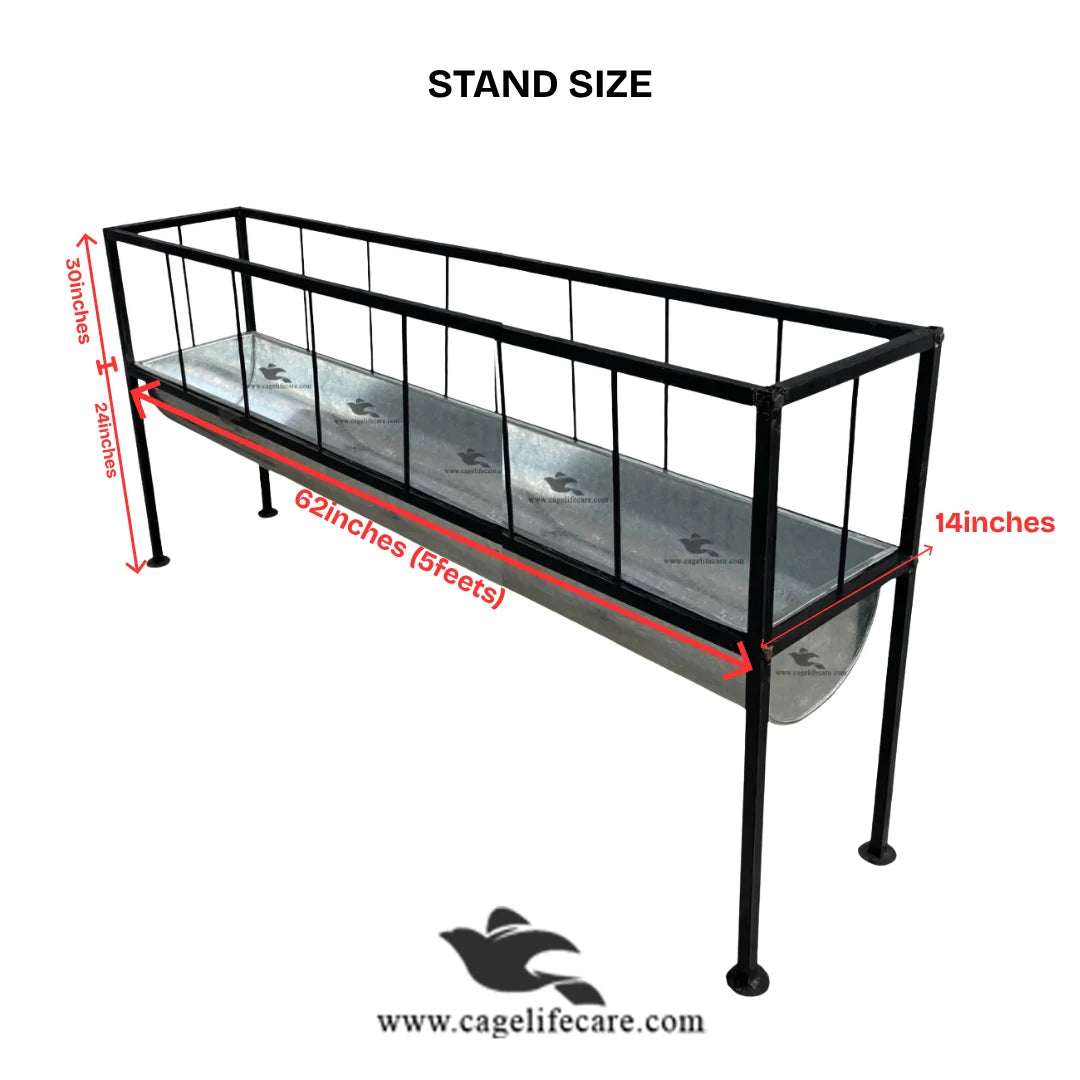 Foldable Goat & Sheep Feeding Stand with Steel Trough