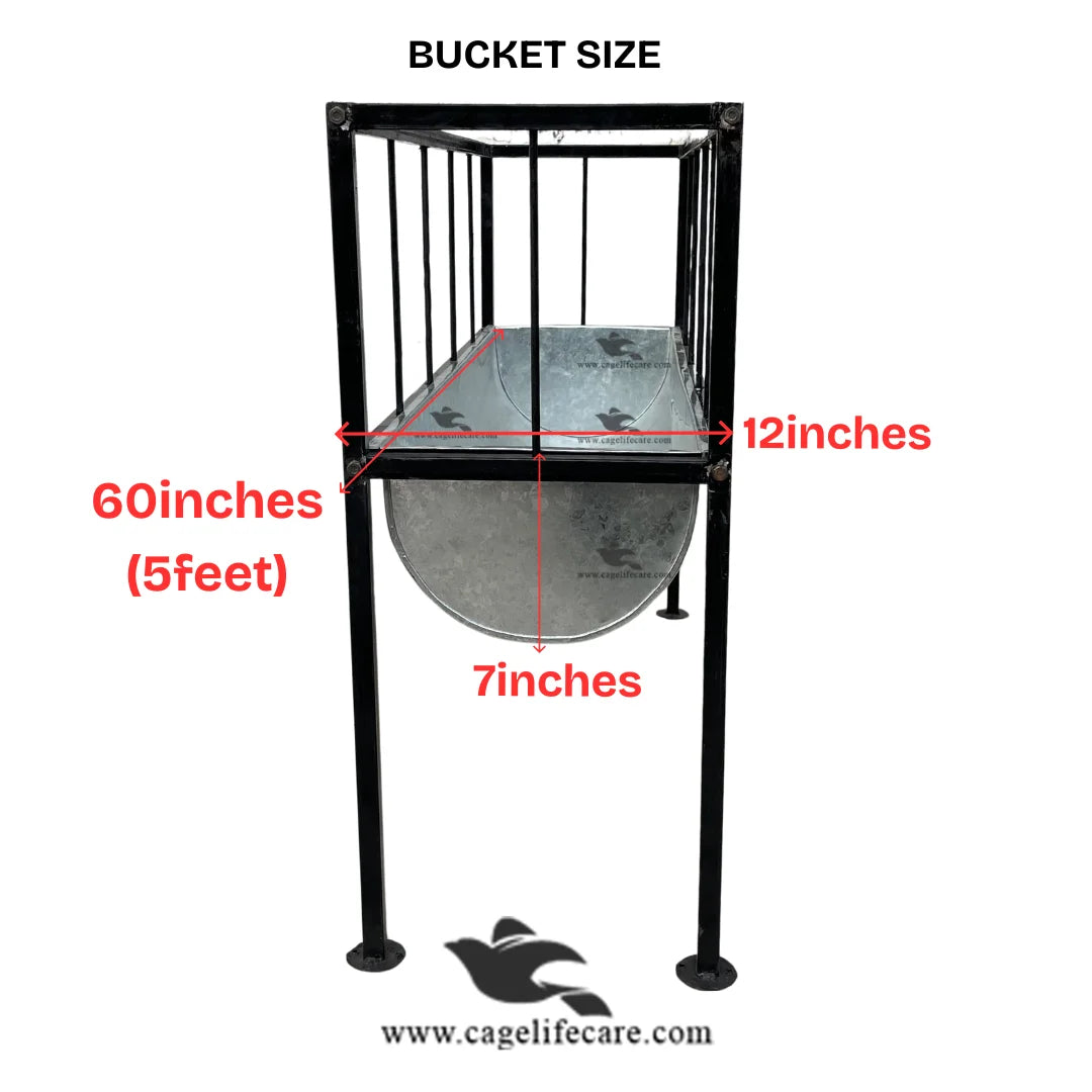 Stainless Steel Livestock Feeding Bucket with Grill Separators