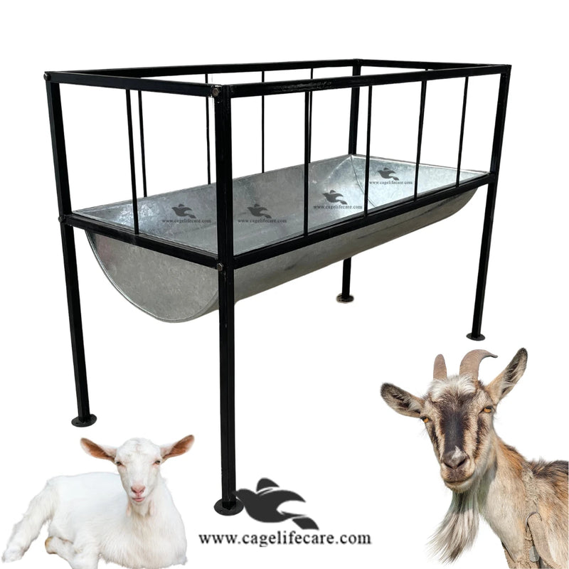 Goat & Sheep Grill Steel Feeding Bucket with Foldable Stand (18 inch)