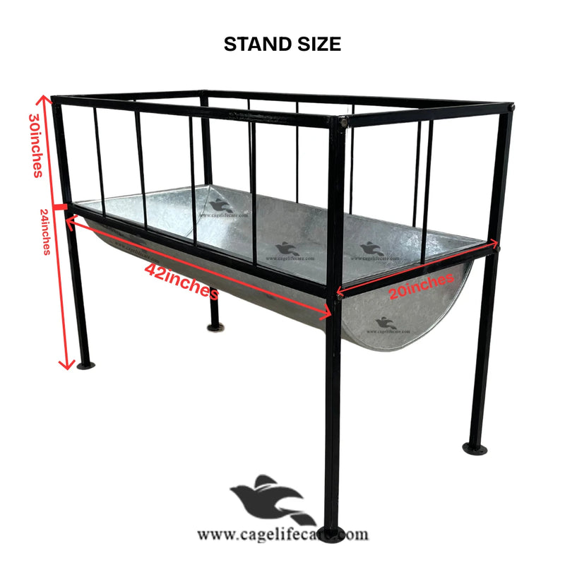 Goat & Sheep Grill Steel Feeding Bucket with Foldable Stand (18 inch)