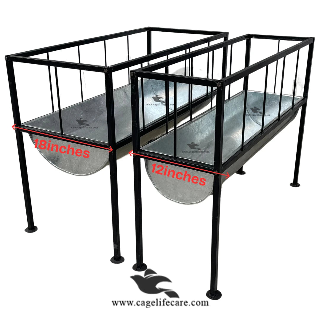 Goat & Sheep Grill Steel Feeding Bucket with Foldable Stand (18 inch)