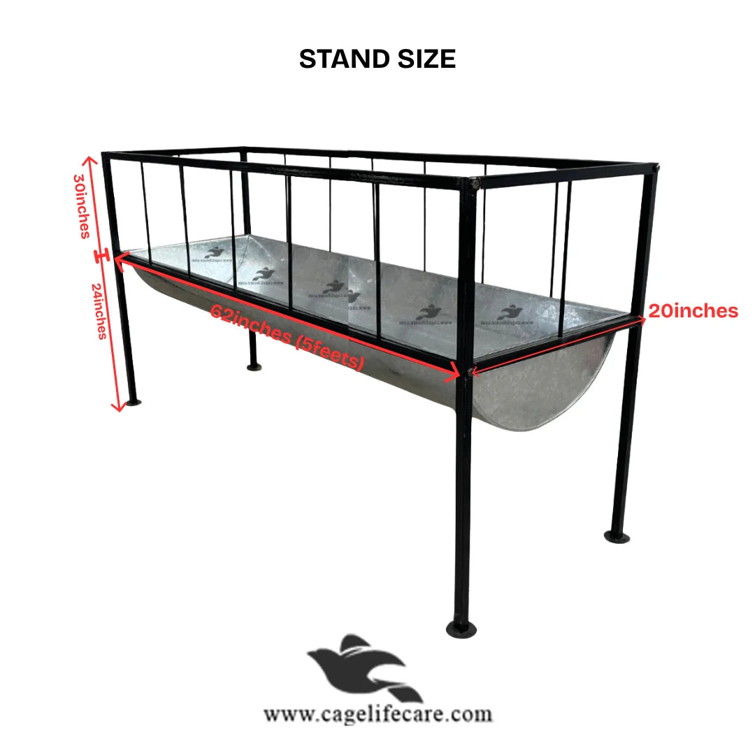 Stainless Steel Large Goat Feeder with Grill Separators