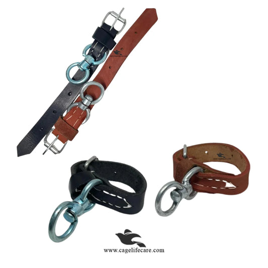 Brown and black goat sheep leg leather belt