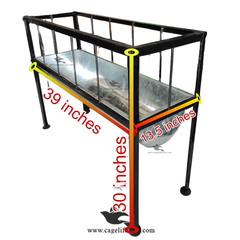 Goat & Sheep Metal Feeding Bucket with Foldable Stand
